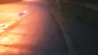 Nearly caught walking naked in the road