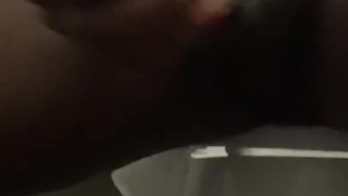 Public office bathroom SHEMALE stroke and cum (I’ll show you my cum upclose