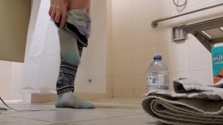 Standing Piss And Shower At The Gym