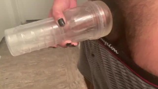 Fucking My Ice Fleshlight and Cum