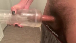 Fucking My Ice Fleshlight and Cum
