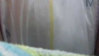 Daddy makes Little Diaper Girl Wet in the car with a vibrator inside her