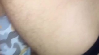 Pup Dingus rides his dildo (close up)