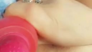 Chubby white girl plays with herself outside! 