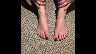 Rubbing Lotion on My FEET and ASS show