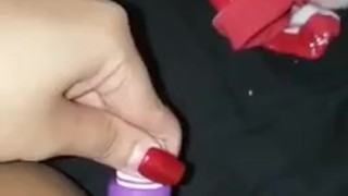 Playing with my wet pussy while daddy’s at work