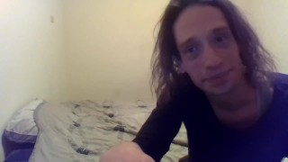Clothed Transgirl Hoping You A Good Nite & Making a Guest Bed for You (SFW)