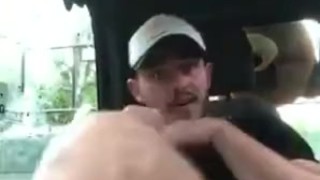 Guy jerking off while doing construction work gets caught.