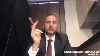 Me in my sharp suit, formal shoes and smoking on a cigar preview