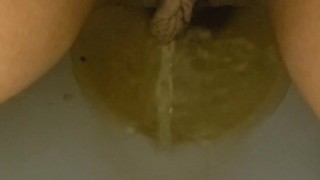 Peeing in public dirty restroom 