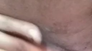 Rubbing on my fat pussy 
