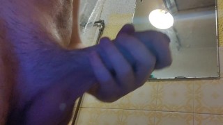 Stroking my thick cock 