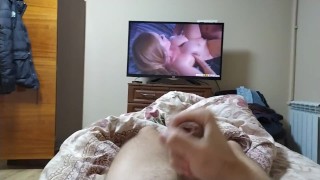 POV jerking off and cumming on porn star Kianna Dior