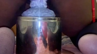 BBW getting stretched by large bad dragon cock