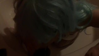 Sissy Belle is practicing her blowjob skills