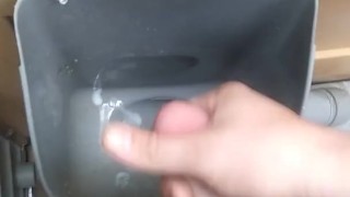 Solo male in a portapotty