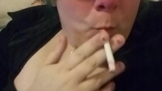 Trashy Green Hair Trans Erotic Smoking