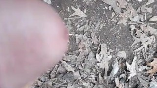 Jerking off outside 