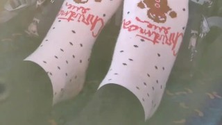 Socks and Feet Tease on The Train