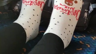 Socks and Feet Tease on The Train