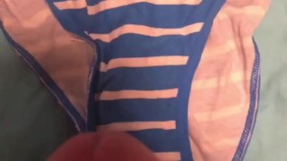 Cum on wife’s sexy VS bikini panties