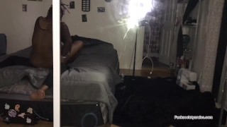 Testing the angle fucking my strap