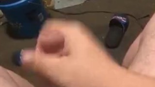 Stroking my throbbing cock