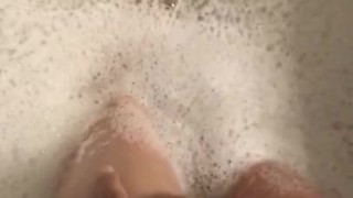 Legs and feet in the tub!