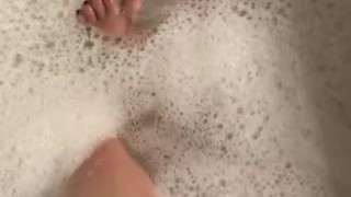 Legs and feet in the tub!