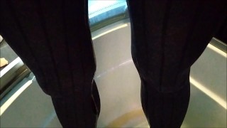 Milf plays her pussy in car