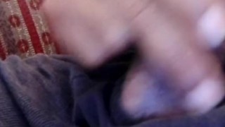 Home alone jerking off my big black cock thinking of you and moaning 