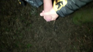 Teen big cumshot and moaning outdoor