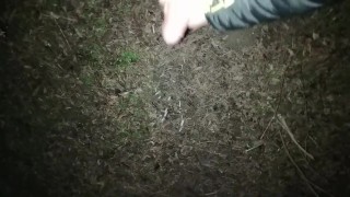 Teen big cumshot and moaning outdoor