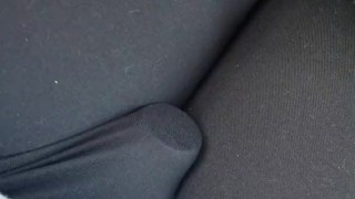 Driving around, vibrator in leggings, getting off!