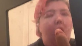 Dumb bitch chokes on 7inches. 