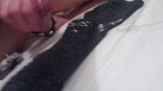 Busting a load on my socks.