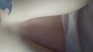 Moaning while playing with my tits. 