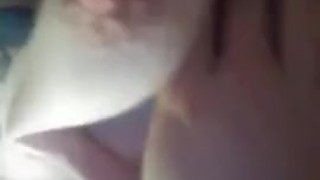 Moaning while playing with my tits. 