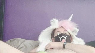 cute little cunt boi fingers himself under panties and cums