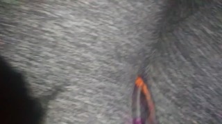 Cumming in Grey yoga pants