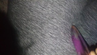 Cumming in Grey yoga pants