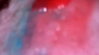 Teen girl eating candy mouth up close pov 
