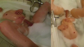 Playtime in bath with mesh underwear, ass play and cum