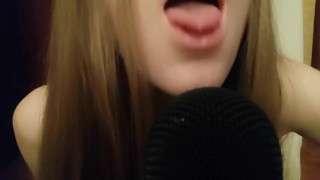 Long tongue mic licking ASMR Brain orgasm
