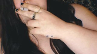 BBW smoking and playing with tits again