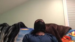 Straight masked Jock blows a load 