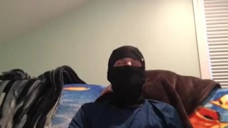Straight masked Jock blows a load 