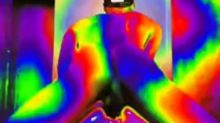 Acid trip playing with sex toy 