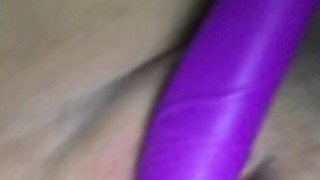 Using Purple Dildo on my pink pussy 
