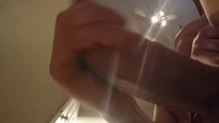 Moaning and Stroking Huge Dick